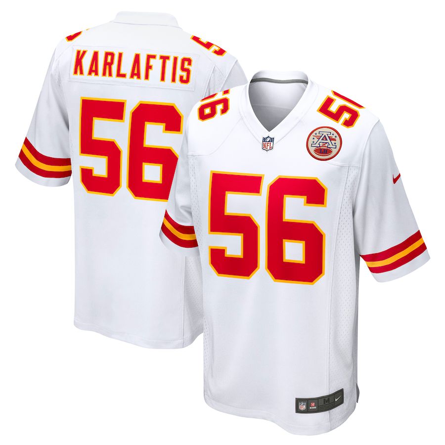 Men Kansas City Chiefs #56 George Karlaftis Nike White Away Game Player NFL Jersey